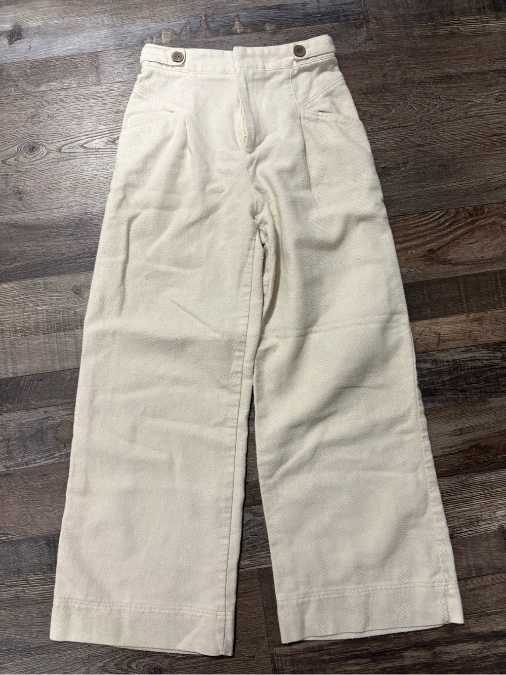 Zara cream Wide Leg High Waist Pants